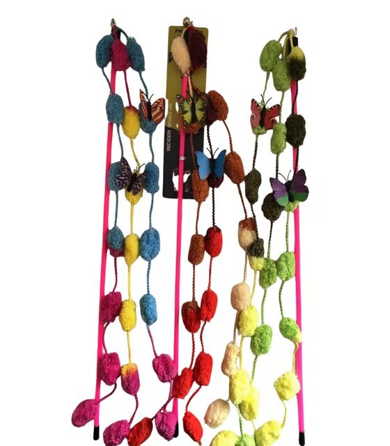 Caña con pompones para gato