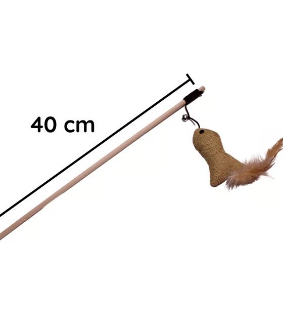 Caña con pescado para gato 