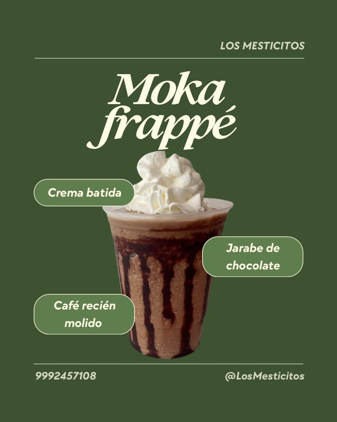 Frappé moka hecho con café recién molido 